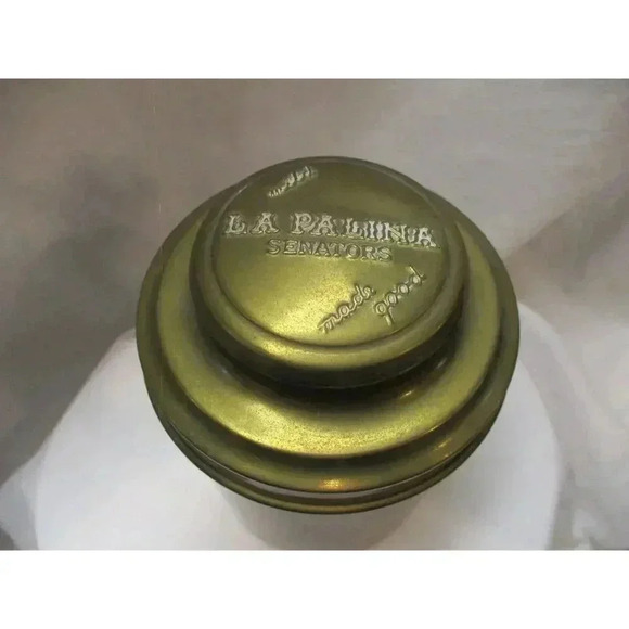 La Palina Senators Brass Cigar Humidor Round Brass cigar‎ tin trinket - Picture 2 of 4